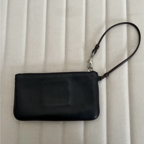 Coach Brown Leather Strap Wristlet Vintage Magnetic Snap Zipper Top W/dust Bag - Picture 3 of 16